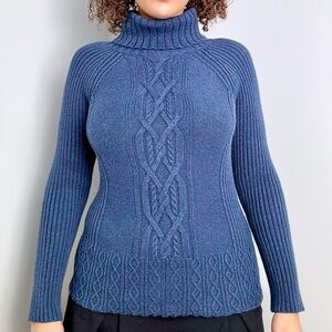 Y2K Navy Blue Turtleneck Sweater